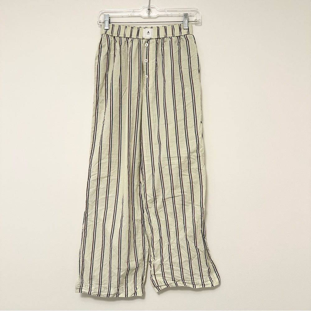 Anthropologie ANTHRO Striped Multi Color Printed Wide-Leg Boxer Pants Size XS